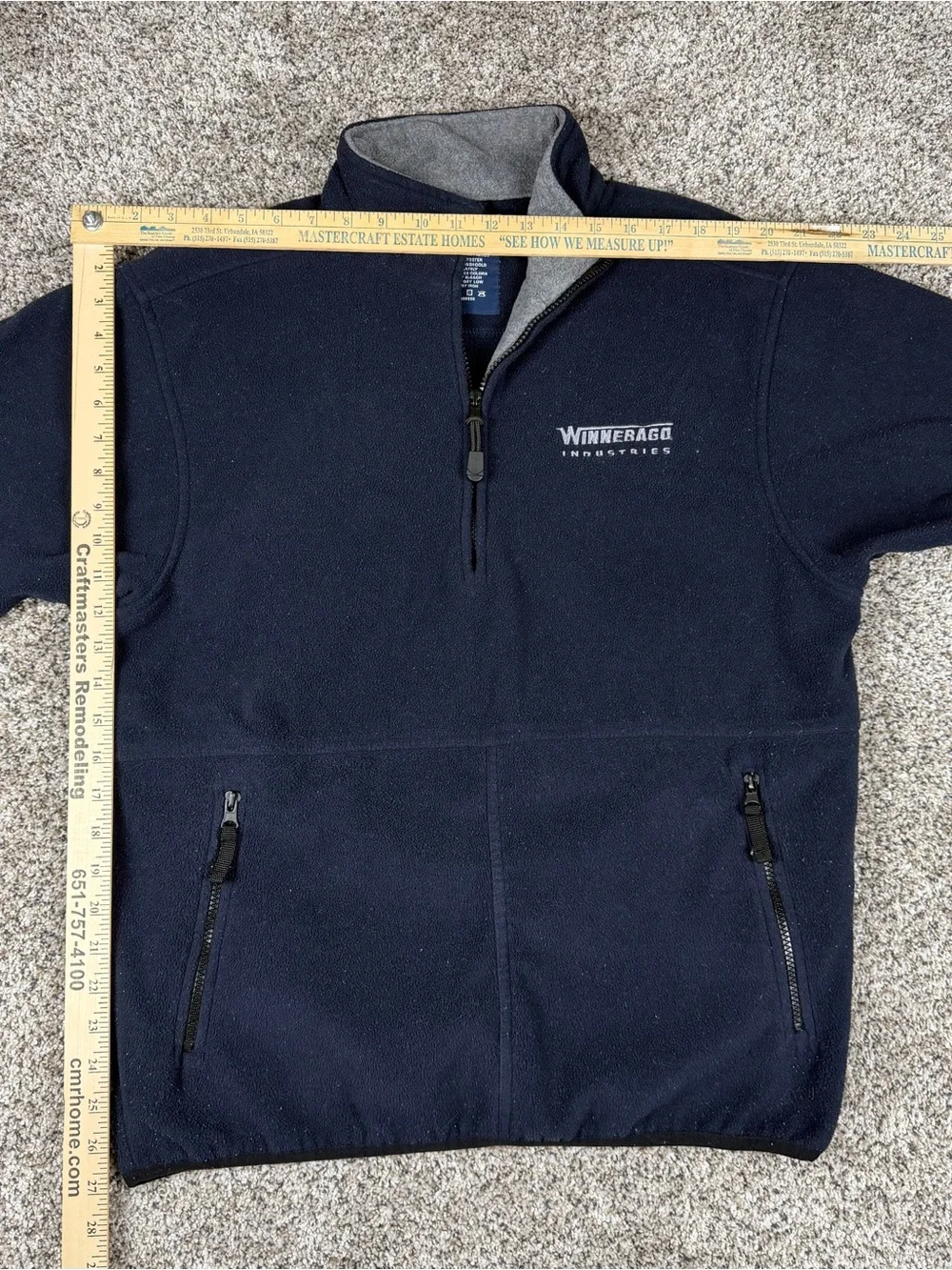 Sz Medium Mens Devon & Jones Winnebago Industries 1/4 Quarter Zip Fleece Sweater